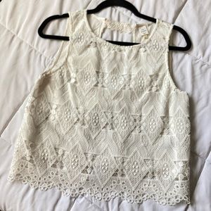 Seen Worn Kept Anthropologie Lace Open Back Tank Top